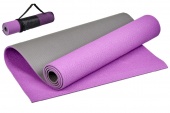Коврик для йоги и фитнеса 190x61x0,6см Bradex двухслойный, с чехлом SF 0692 фиолетовый