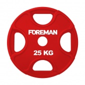 Диск олимпийский обрезиненный Foreman PRR, 25 кг PRR-25KG Красный