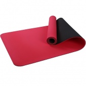 Коврик для фитнеса и йоги Larsen TPE двухцветный красн/черный р183х61х0,6см