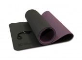 Коврик для йоги 10 мм двухслойный TPE черно-фиолетовый Original Fit.Tools FT-YGM10-TPE-BPP