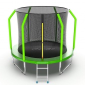 Батут с внутренней сеткой и лестницей EVO Jump Cosmo 8ft зеленый