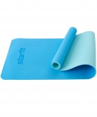 Коврик для йоги и фитнеса 173x61x0,5см Star Fit TPE FM-201 синий пастель\мятный