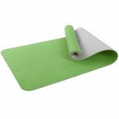 Коврик для фитнеса и йоги Larsen TPE двухцветный зелен/серый р183х61х0,6см