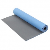 Коврик для фитнеса и йоги Larsen TPE 173х61х0,4см синий\серый