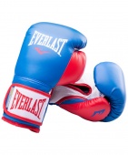 Перчатки боксерские Everlast Powerlock P00000727-10, 10oz, к/з, синий/красный