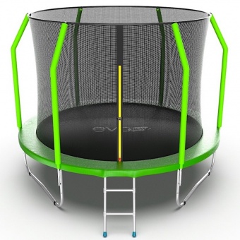 Батут с внутренней сеткой и лестницей EVO Jump Cosmo 10ft зеленый