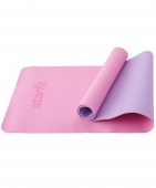 Коврик для йоги и фитнеса 173x61x0,4см Star Fit TPE FM-201 розовый пастель\фиолетовый пастель