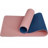 Коврик для йоги 183x61x0,6 см Sportex ТПЕ E33587 розовый\синий