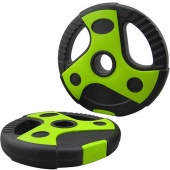 Диск пластиковый, цемент, d26 мм Sportex, 10 кг CPL-200 чёрный с зелеными вставками
