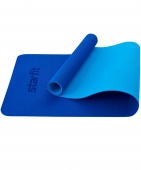 Коврик для йоги и фитнеса 173x61x0,4см Star Fit TPE FM-201 темно-синий\синий
