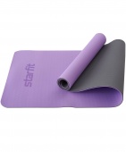 Коврик для йоги и фитнеса 173x61x0,6см Star Fit TPE FM-201 фиолетовый пастель\серый